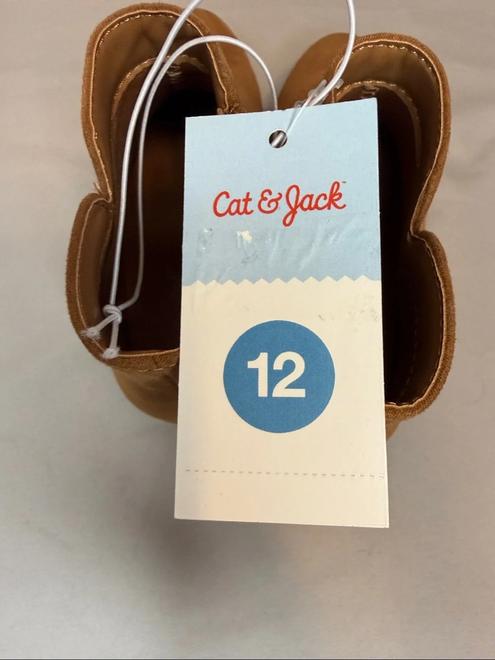 Cat & Jack kids light brown cognac Penelope ankle boots zippers new faux suede